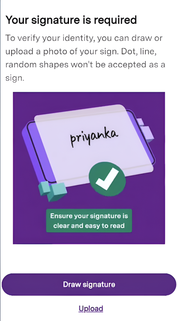 Draw or Upload Your Signature.